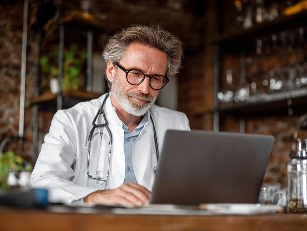 doctor using a laptop