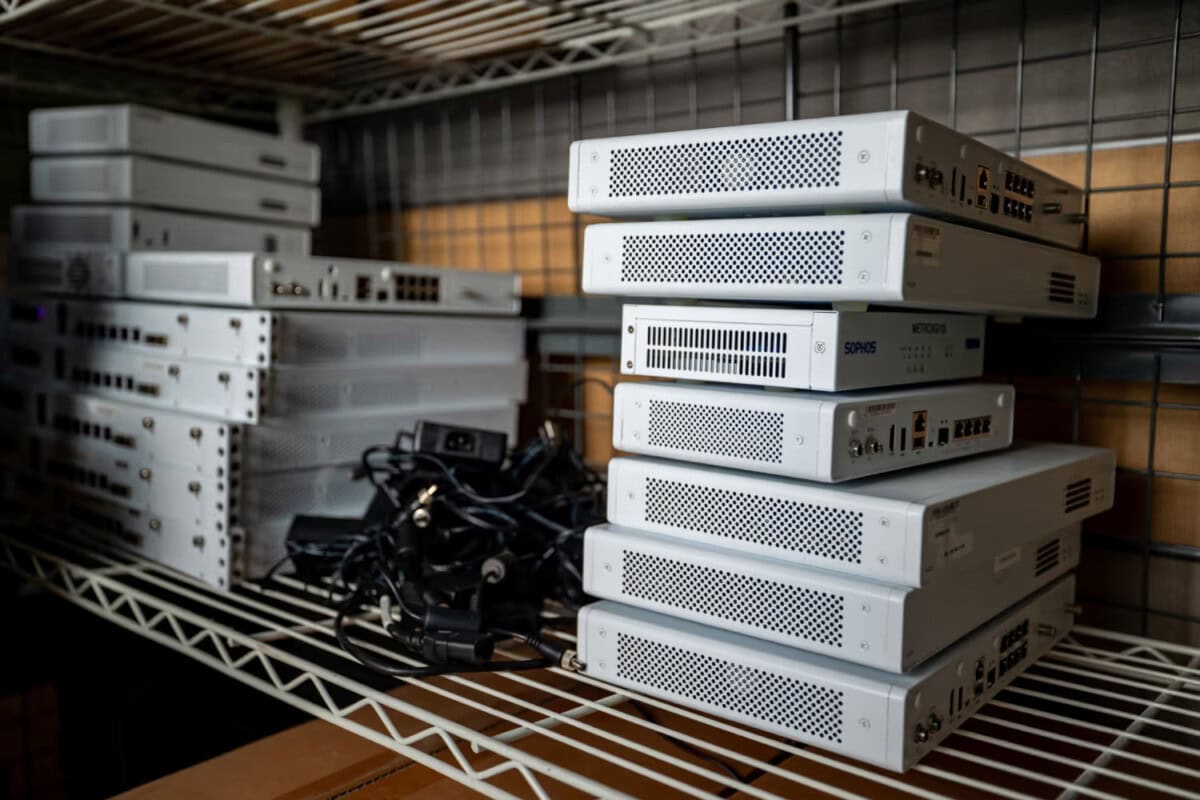 a server with cables